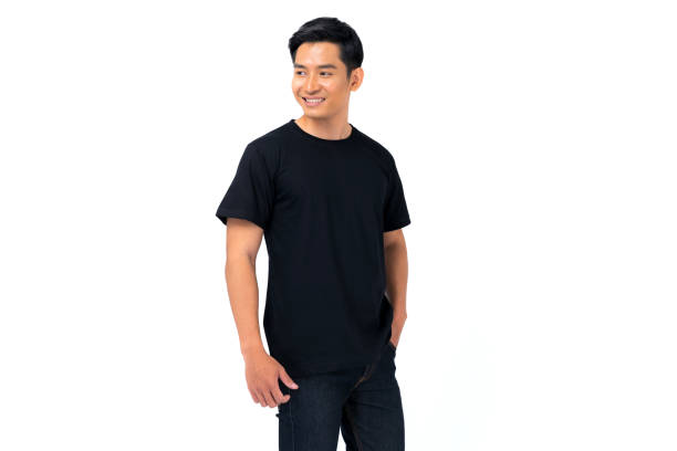 istock T-shirt design, Young man in Black t-shirt 1279078155