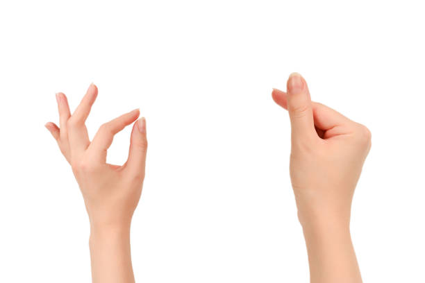 istock Woman hand isolated on white. Heart symbol. 1279082568