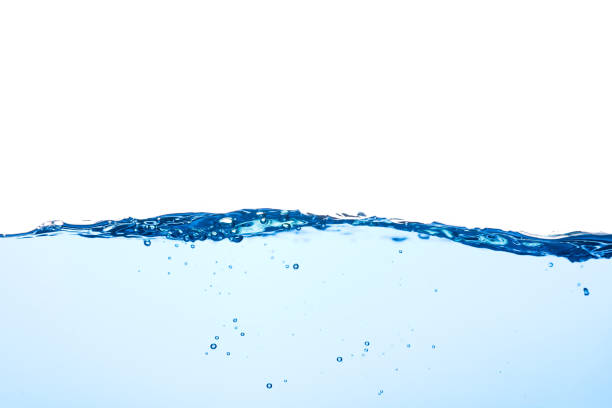 istock Light blue water wave with air bubbles and a little bit splashed underwater 1279082616