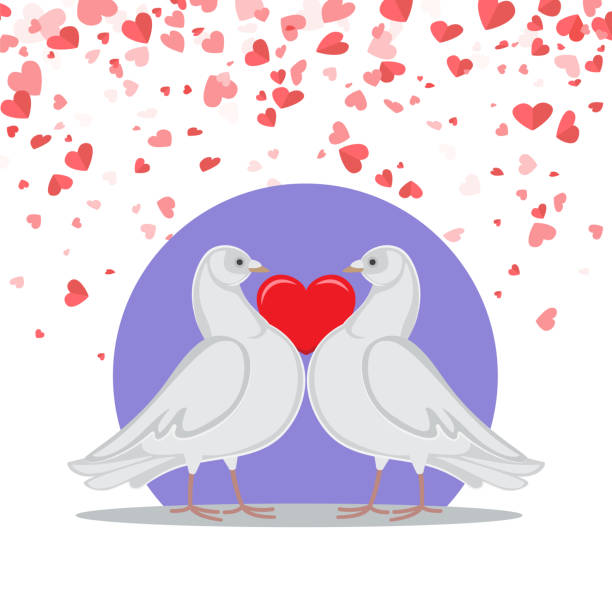 istock Valentine Greeting Card Doves Love Heart Symbols 1279088446
