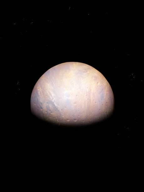 istock large alien planet with atmosphere on a black background. 1279093587