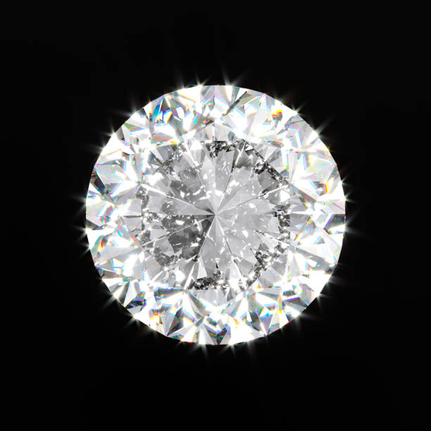 istock Diamond close-up on a black background. Sparkling facets with dispersion. Illustration. 1279094751