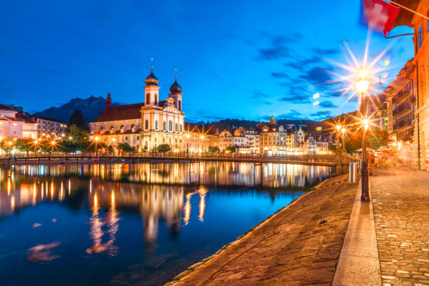 istock Cathedral Lucerne Switzerland night 1279104427