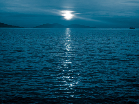 Romantic moonlight over the islands