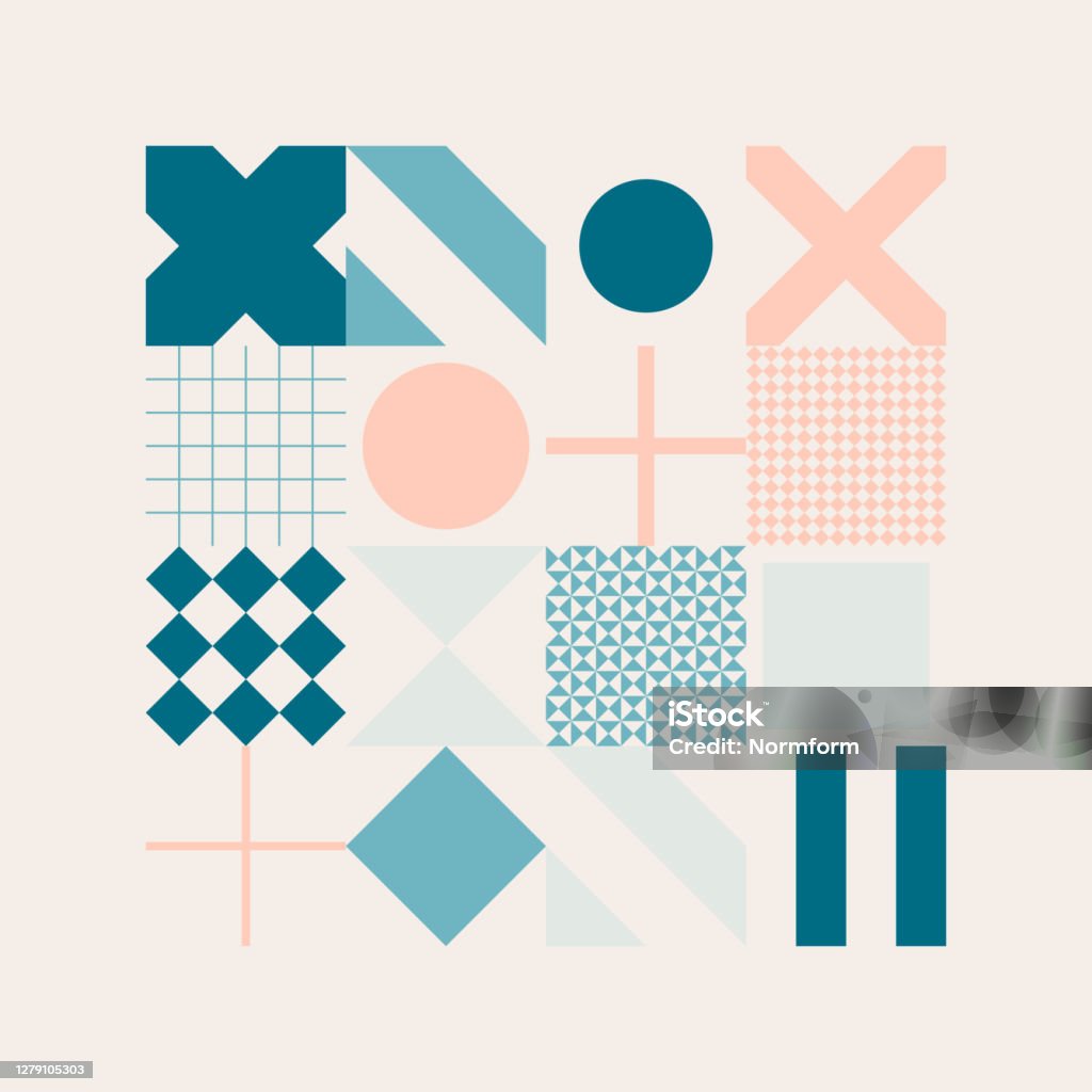 Designs Using Basic Shapes Simple Geometric Pattern Design With Basic Geometry Forms Stock ...