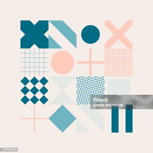 Pattern Using Simple Geometrical Shape Combination Simple Geometric Pattern Design With Basic Geometry Forms Stock ...