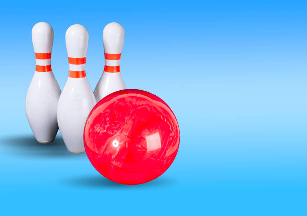 istock Bowling. Bowling ball and bowling pins on a beautiful background 1279115839