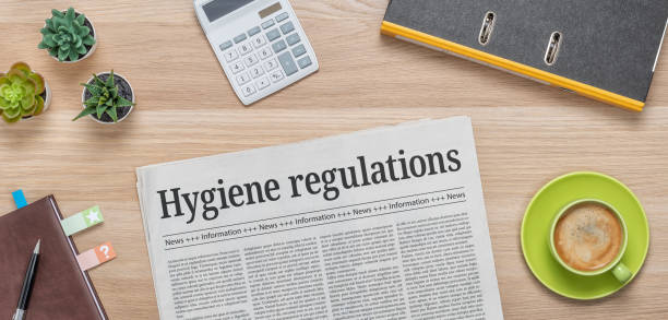 istock A newspaper on a desk with the headline Hygiene Regulations 1279116882