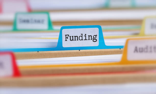 istock File folders with a tab labeled Funding 1279117504