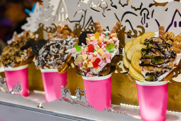 istock Bubble Waffle, street food cake cream 1279119419