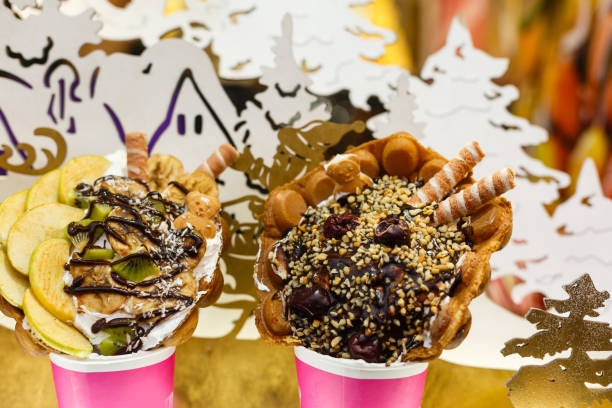 istock Bubble Waffle, street food cake cream 1279119438