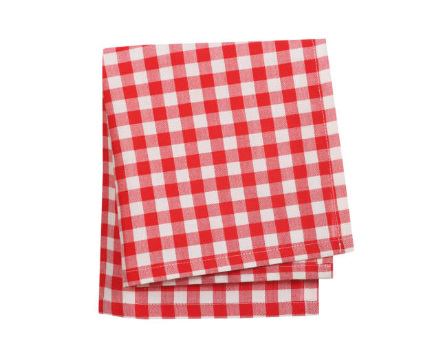 istock Checkered red kitchen towel.Picnic cloth,dishtowel.Folded napkin.Tablecloth. 1279120805