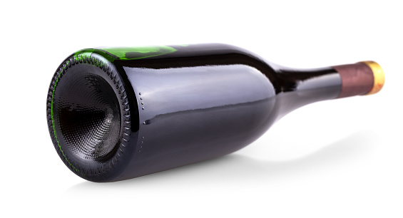 The red wine bottle isolated over white background