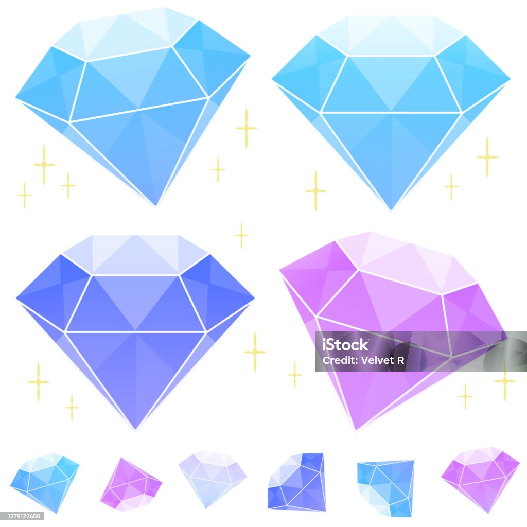 Diamond Material Image Diamond Material Set Stock Illustration - Download Image Now - Blue ...