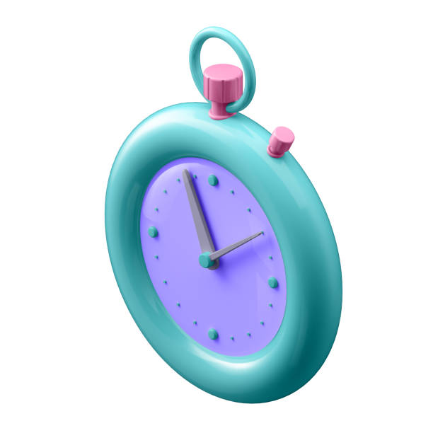 3d illustration. Stopwatch in cartoon style not white background. Well suited for a landing page, mobile app, or website. Isometric or parallel view.