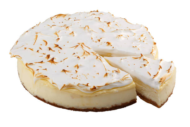 istock Whole glazed New York style cheesecake isolated on a white background. 1279129279