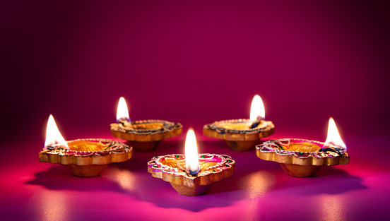 Happy Diwali Clay Diya Lamps Lit During Dipavali Hindu Festival Of Lights  Celebration Stock Photo - Download Image Now - iStock