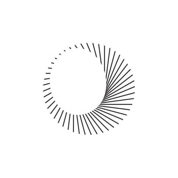 Vector illustration of Circle ring Logo - geometric abstract line art wellness beauty spa