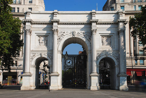London / UK - September 2014: Marble Arch was moved to its present location in central London in 1851.