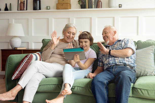 istock Family is talking on video communication. 1279138153