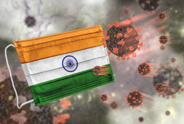 istock Face mask with flag of India, defending coronavirus 1279140794