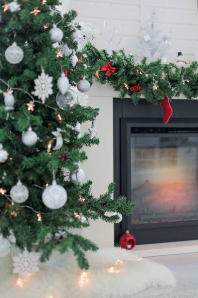 istock Fireplace decorated for Christmas holidays 1279141746