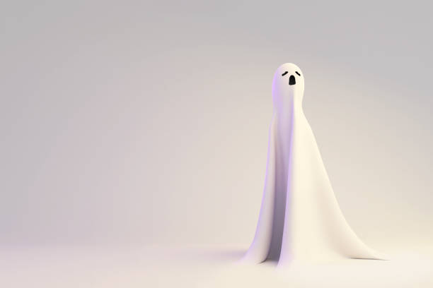 istock A minimal 3d rendering of a ghost for a Halloween background 1279141788