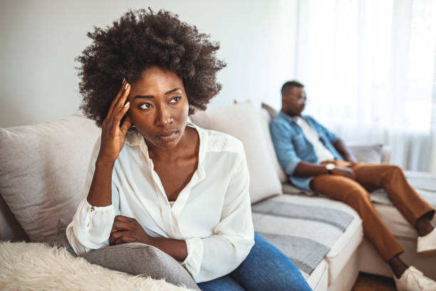 istock Shot of a young couple having relationship problems at home. 1279142254
