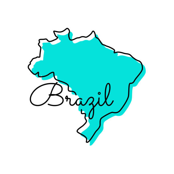 巴西向量圖圖設計範本的地圖。 - brazil 幅插畫檔、美工圖案、卡通及圖標