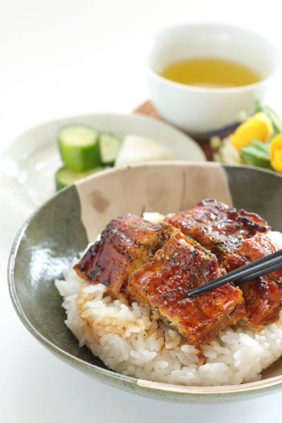 istock Japanese food, unagi grilled eel on rice 1279143040