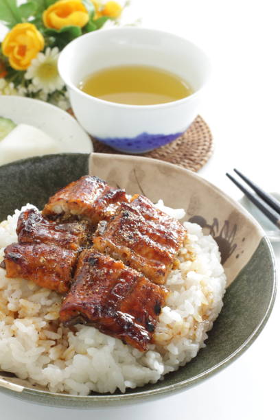 istock Japanese food, unagi grilled eel on rice 1279143076