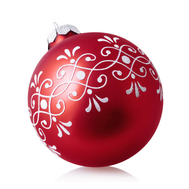 istock Red christmas ball isolated over white background. 1279146324
