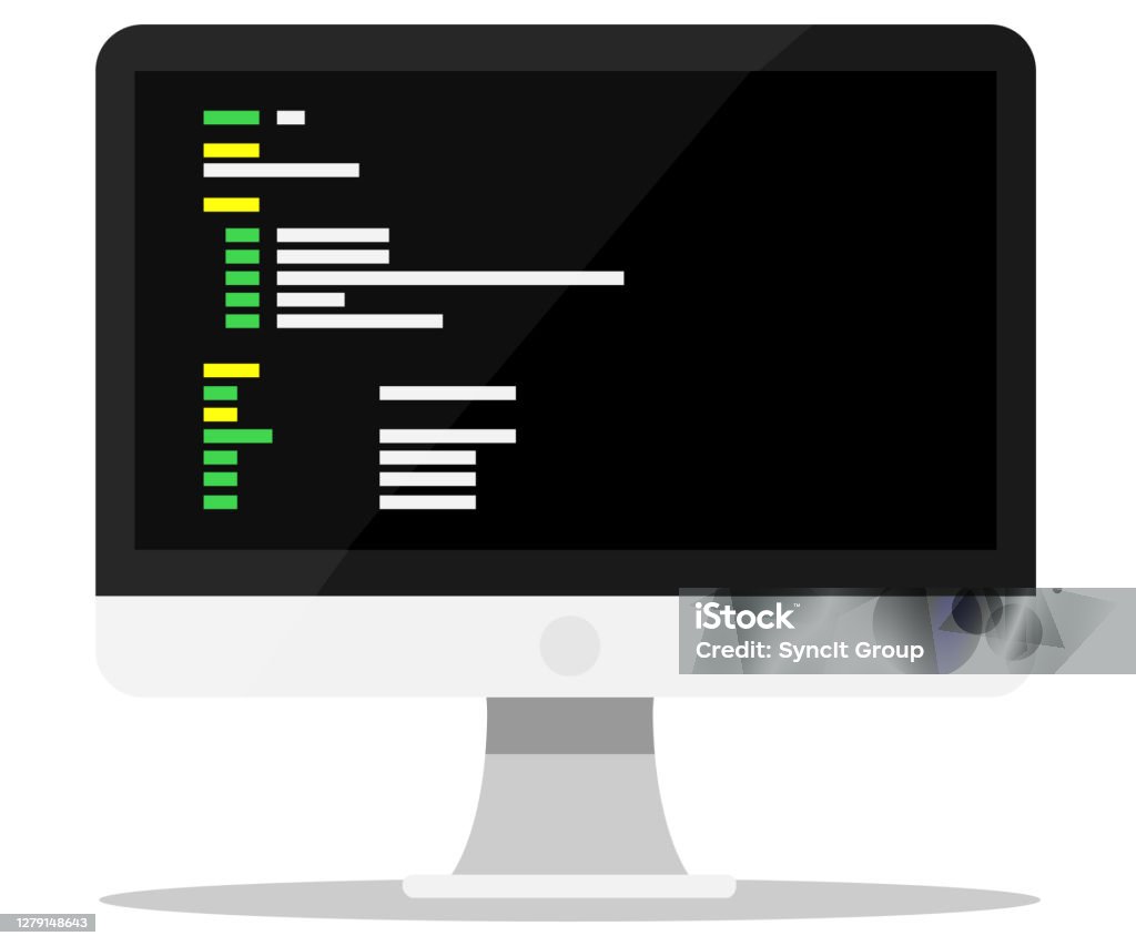 Programming Monitor Stock Illustration - Download Image Now - Coding ...