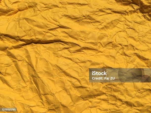 Yellow Rinkled Paper Yellow Wrinkled Paper Background For Design Copy Space For Text Or Work ...