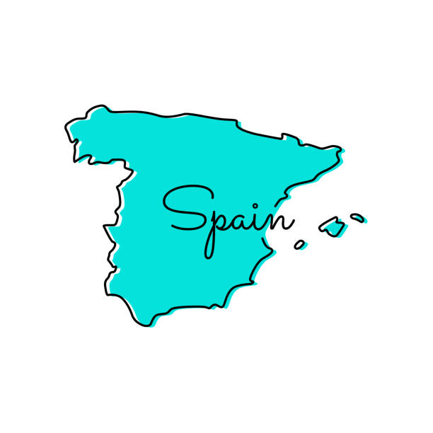 карта испании вектор иллюстрация дизайн шаблон. - continents travel travel destinations europe stock illustrations