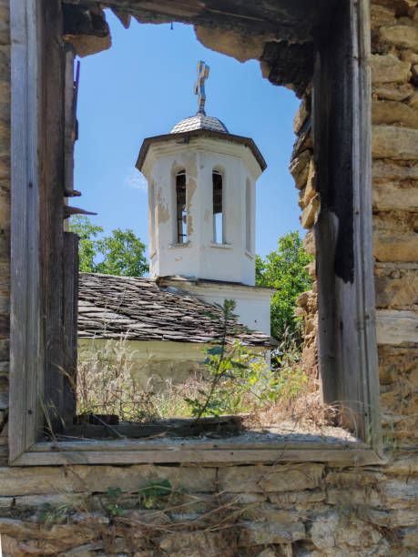 Village of Leshten with Authentic nineteenth century houses, Bulgaria Village of Leshten with Authentic nineteenth century houses, Blagoevgrad Region, Bulgaria blagoevgrad province photos stock pictures, royalty-free photos & images
