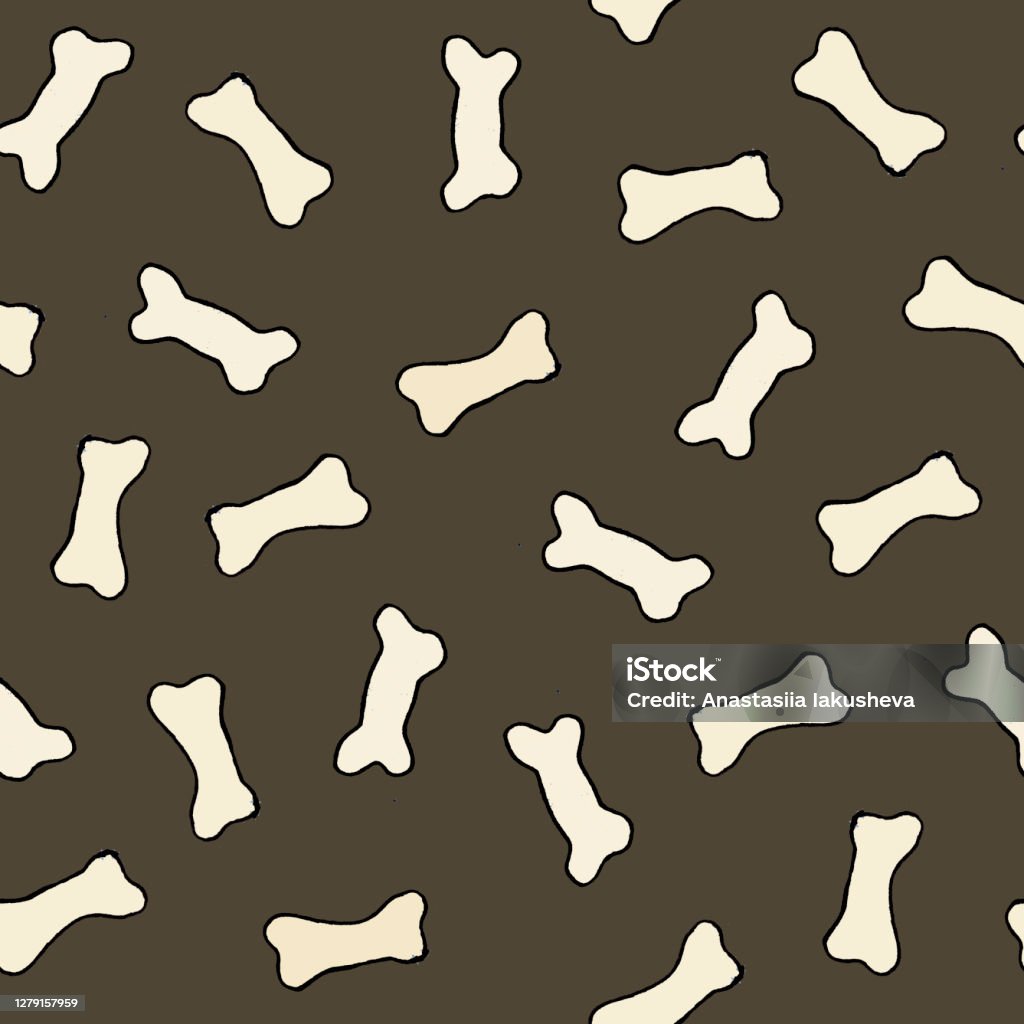 Itering Bone Pattern Seamless Pattern With Drawn Bones Stock Illustration - Download Image ...