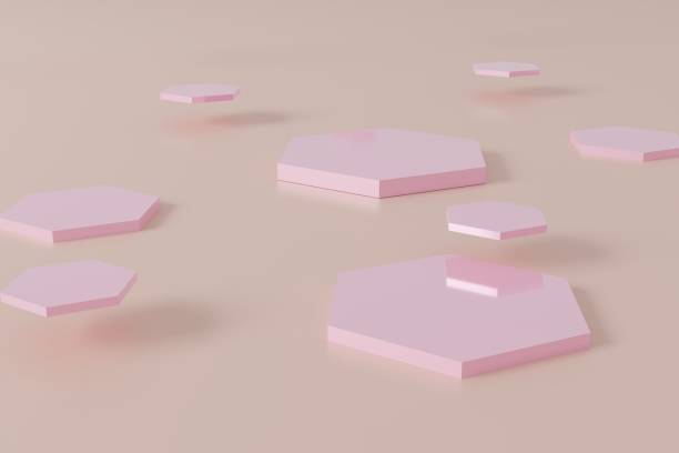 istock Abstract pink hexagon honeycomb background 3d rendering