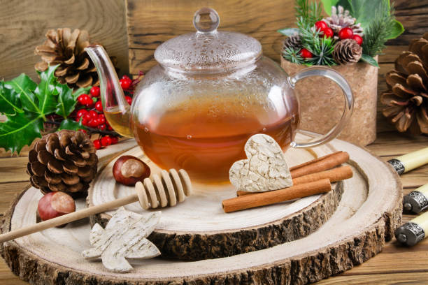 istock Teatime Tea Pot and decoration on wooden table 1279159321