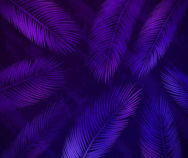 Vector illustration of Glowing Palm Modern Gradient Background
