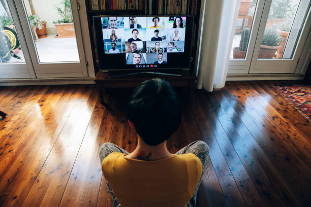 istock Woman at home in video call 1279167140