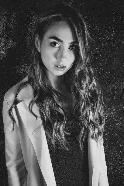 istock Beautiful Young Girl in Black and White 1279168580
