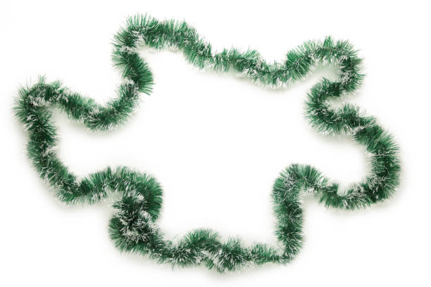 istock Christmas green tinsel isolated on white background. 1279168605
