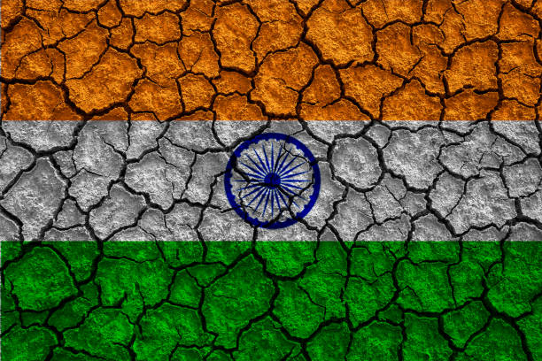 istock India flag on the background texture. Concept for designer solutions. 1279168930