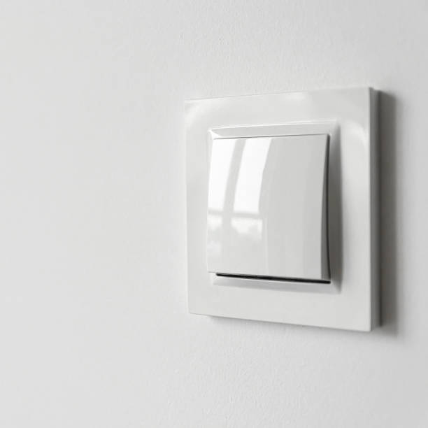 istock A white plastic power switch in an apartment on a white wall 1279170093
