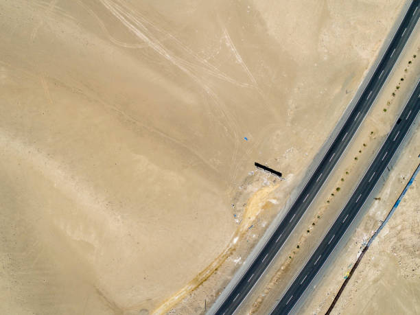 istock Aerial video of highway over Peruvian desert. 1279174657