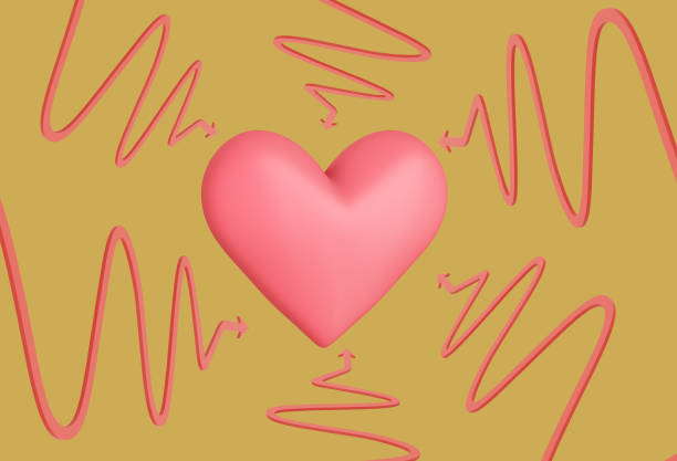 istock heart on yellow background with pointing curved arrows, 3d illustration 1279179110