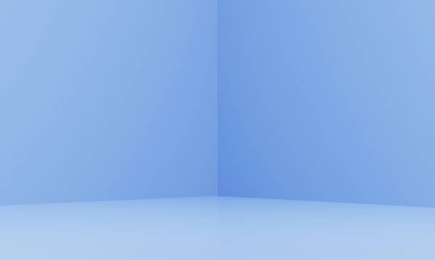 istock Corner of blue room in the 3d. Blue background, 3d render 1279179121