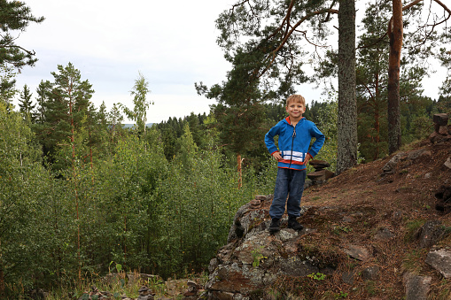 Happy Child On Mount Paaso in summer, Karelia