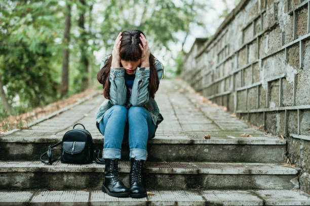 istock Desperate young woman after breaking up with her lover 1279184606